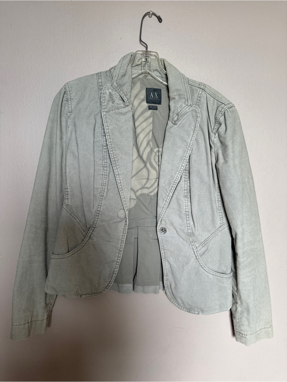 Armani Exchange Light Gray Women's Blazer Jacket